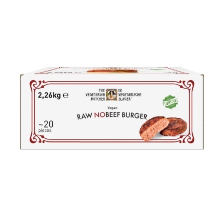 The Vegetarian Butcher Jak Burger Supreme (Raw No Beef Burger) 2,26 kg - Wyroby oparte na produktach roślinnych, bazujące na smaku i teksturze mięsa zwierzęcego.